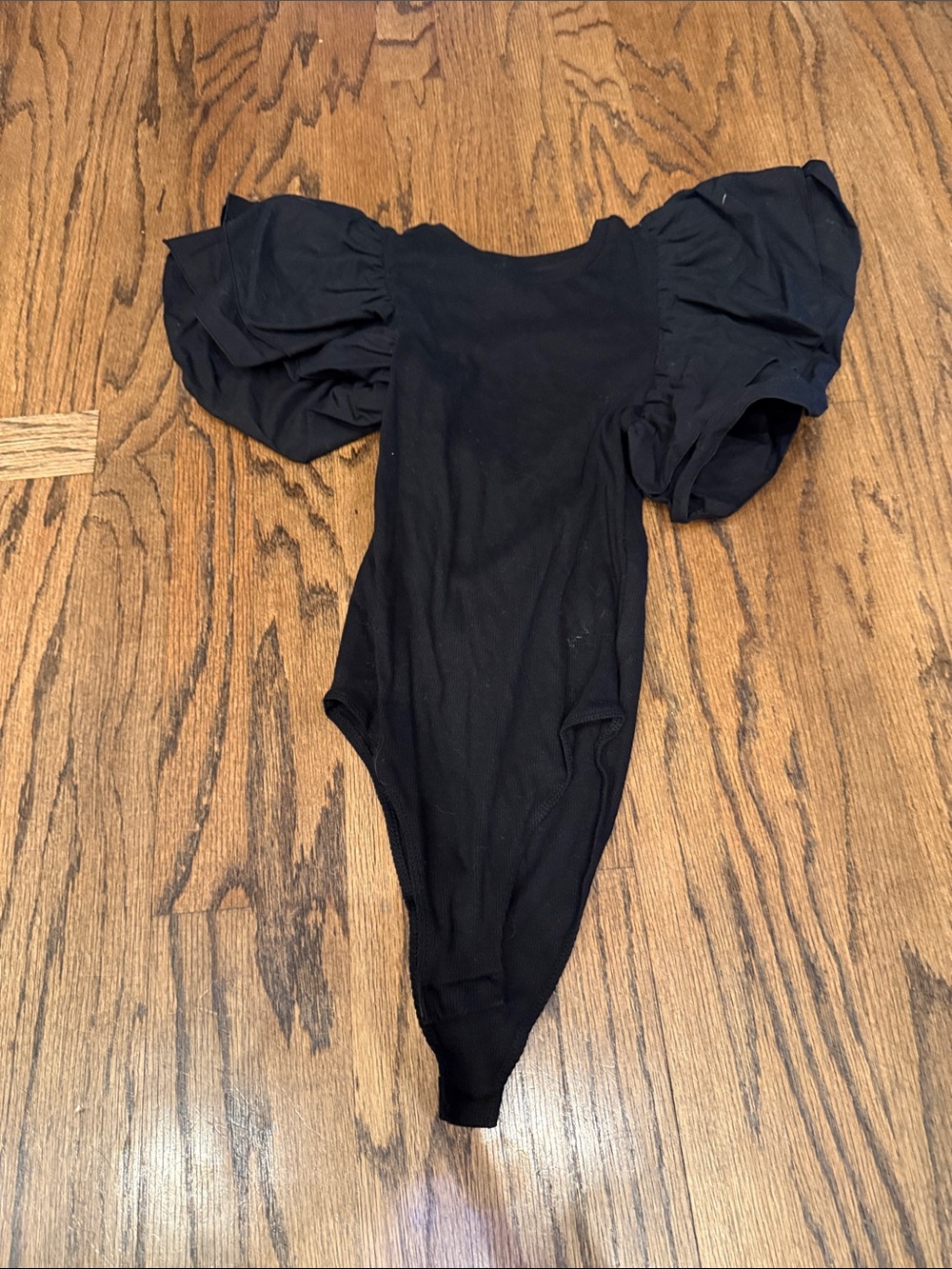 Zara Black Puff Sleeve Kids One-Piece Bodysuit